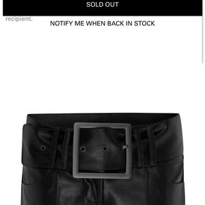 Black Leather Mini Skirt with Belt